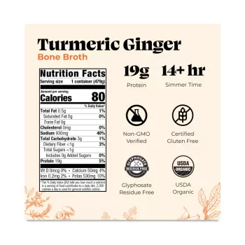 Kettle & Fire Bone Broth Tumeric Ginger 16.9 oz