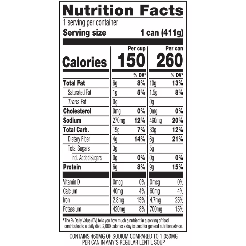 AMY'S ORGANIC  Lentil Soup, 14.5-OZ