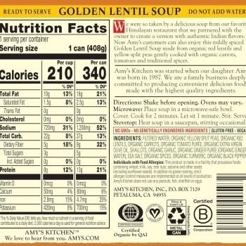 Amy's Organic Soup Golden Lentil