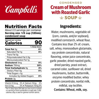 Campbell's Condensed Cream of Mushroom with Roasted Garlic Soup