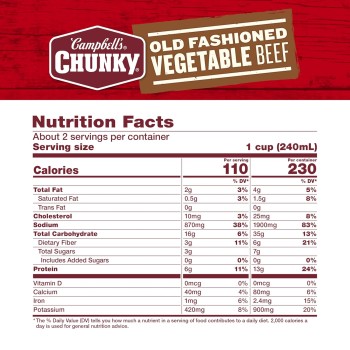 Campbell’s Chunky Soup Old Fashioned Vegetable Beef Soup