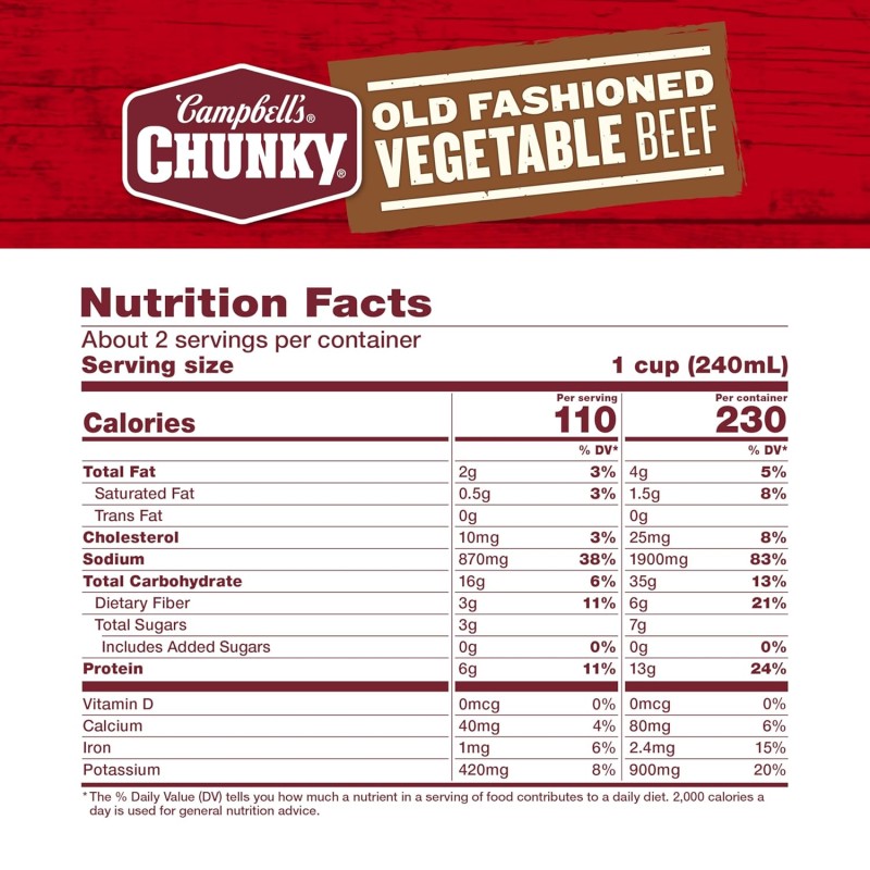Campbell’s Chunky Soup Old Fashioned Vegetable Beef Soup