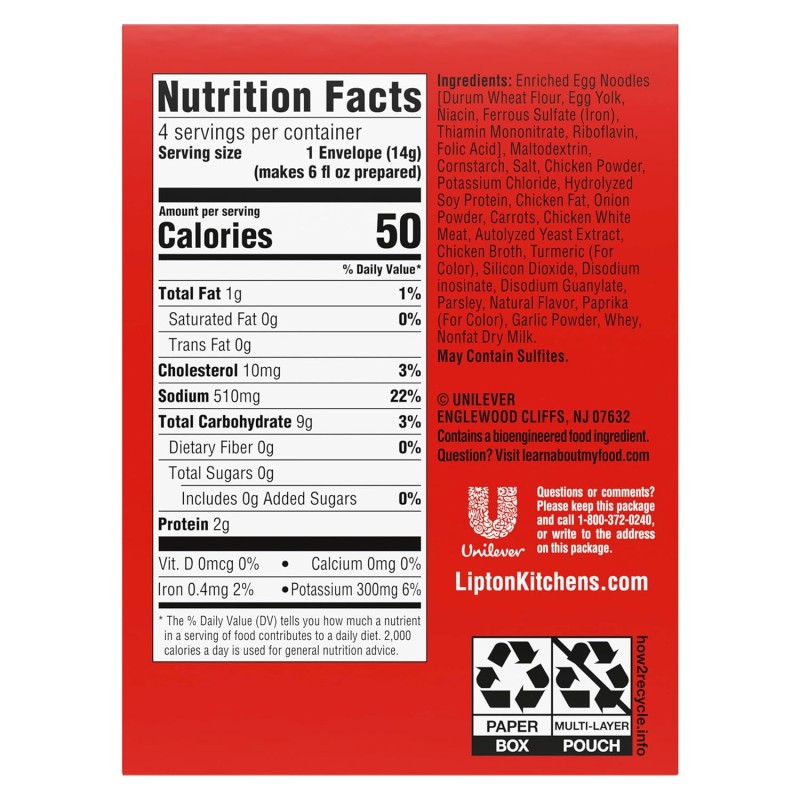 Lipton Cup-a-Soup Chicken Noodle Instant Soup (4 Count)