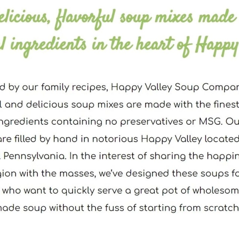 Happy Valley Soup with a Cock-a-Doodle Doo
