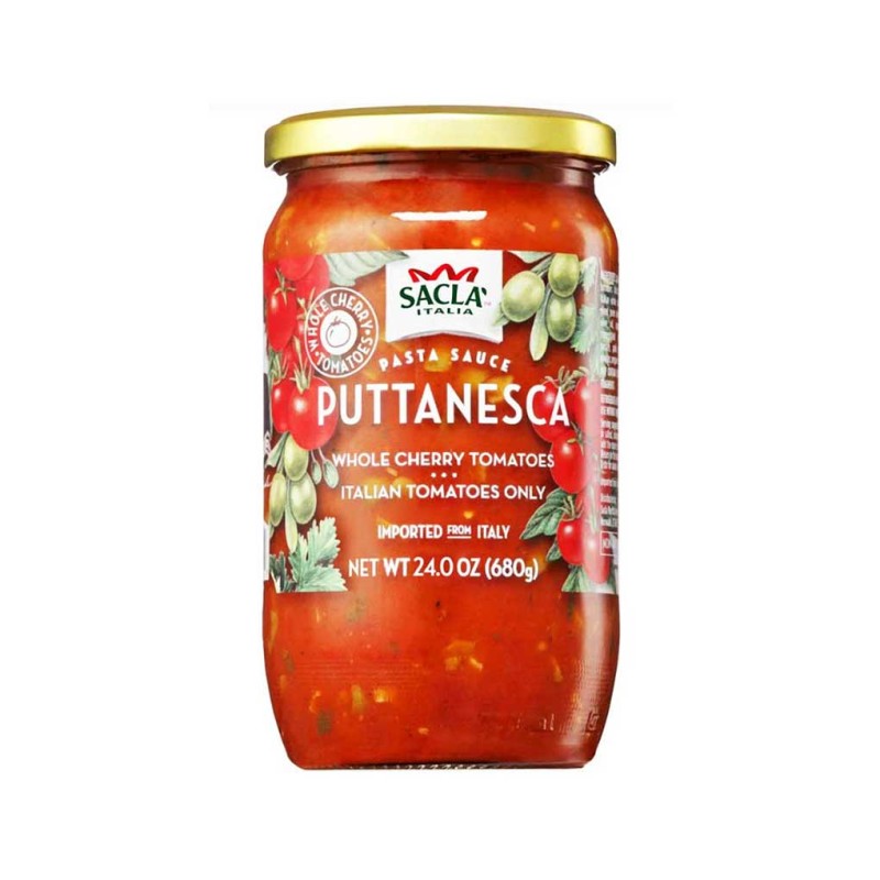 Italian Whole Cherry Tomato and Olive Puttanesca Pasta Sauce
