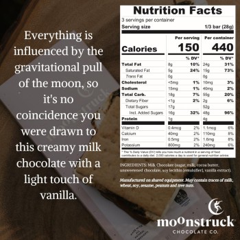 Moonstruck Chocolate Creamy Milk Chocolate Bar