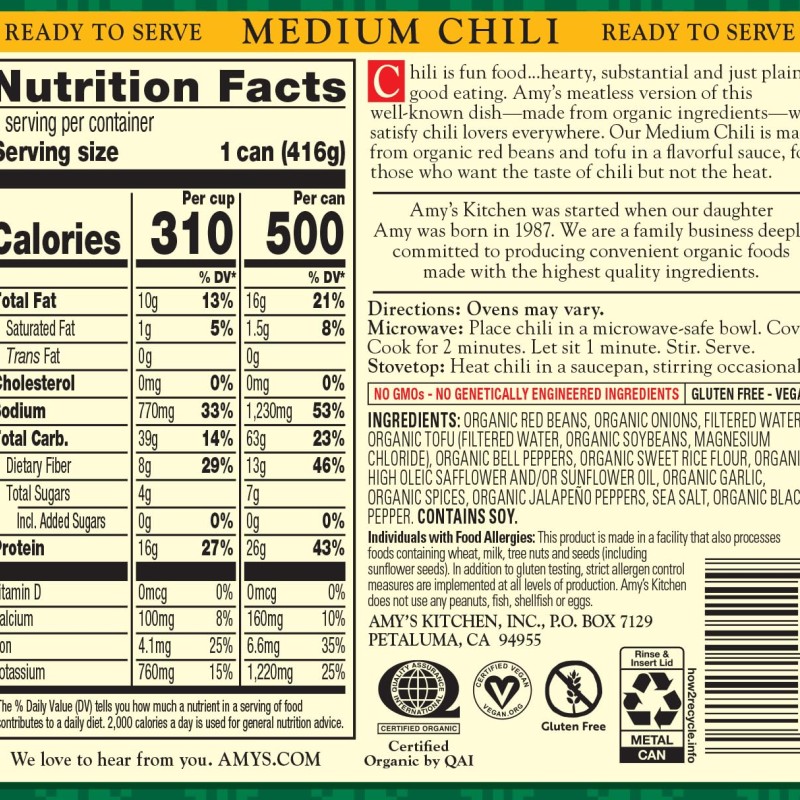 Amy's organic chili Jalapeno Pepper Amy's organic chili Jalapeno Pepper